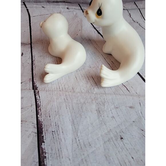 Vintage Seal Figurines Oxford Made in Mexico Mother & Baby Pup Ceramic Porcelain - Picture 9 of 11